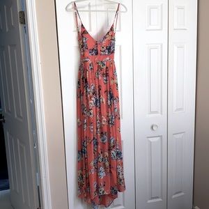 Pink Lily Boutique Coral summer maxi dress with low back. Tags still on.